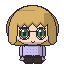 A pixel buddy with a blonde bob and glasses